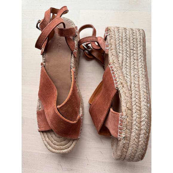 Rag and Bone Hera Espadrille Wedge Suede Sandal Size 39.5/ US 9.5 - Picture 7 of 9